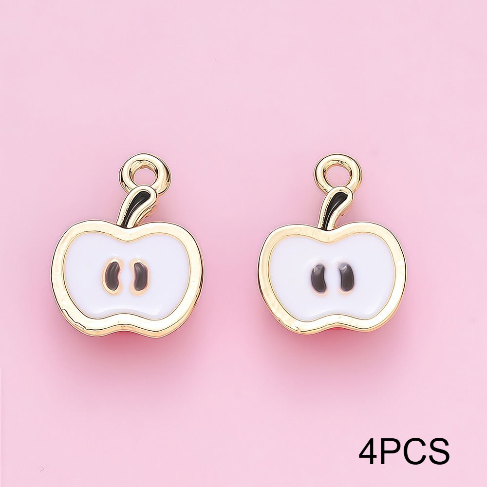Gold Silver Apple Slice Alloy Pendants