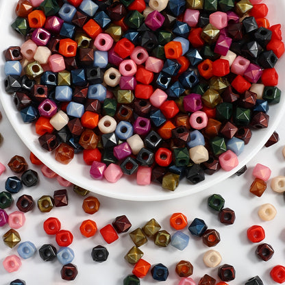 Mixed Color Square Polygonal Acrylic Beads