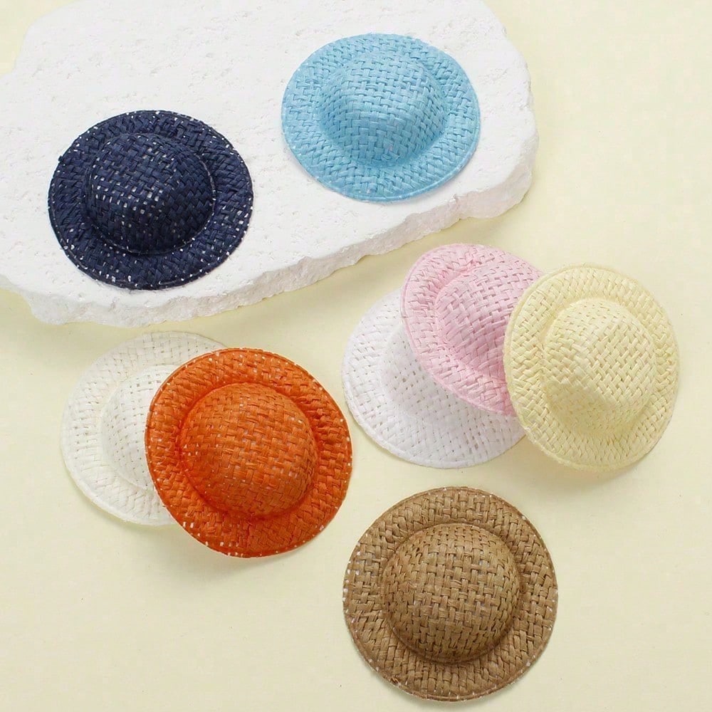30-Piece Miniature Bohemian Straw Doll Hats