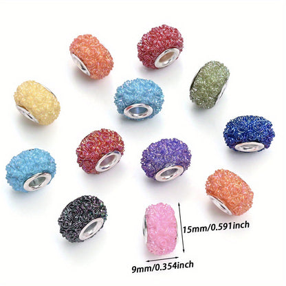 Colorful Flower Acrylic Large Hole Spacer Beads