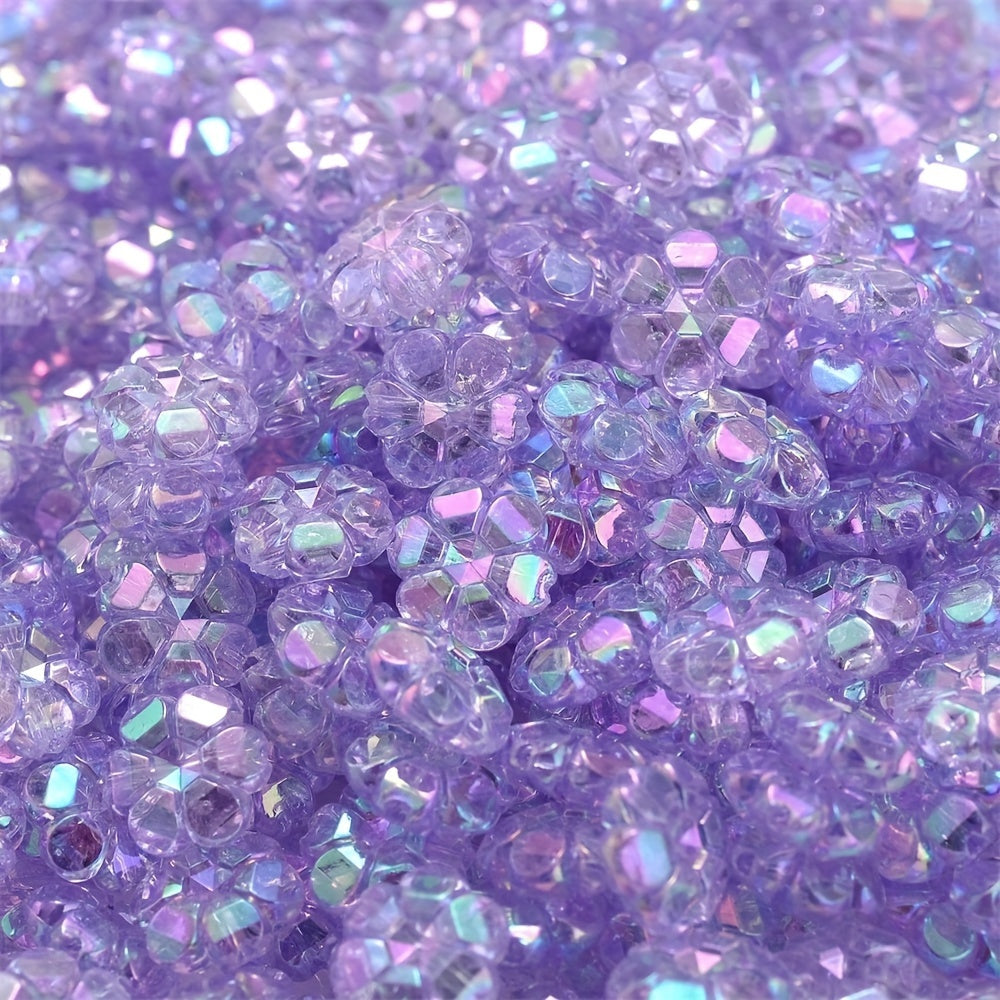 Multicolor AB Shiny Flower Acrylic Beads