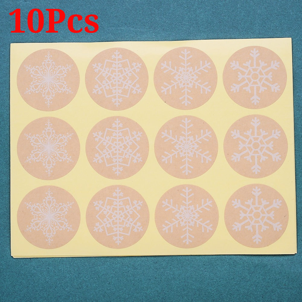 Santa Snowflake Round Stickers