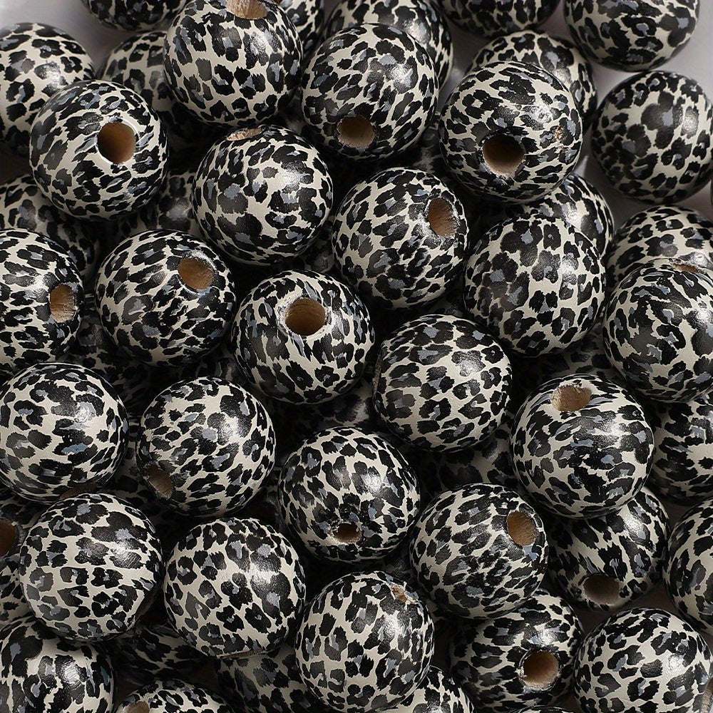 Patterned Wooden Large Hole Spacer Beads