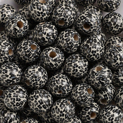 Patterned Wooden Large Hole Spacer Beads