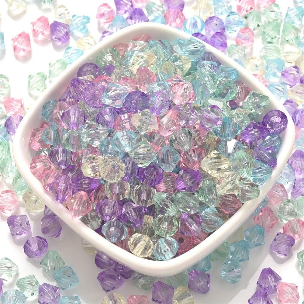 100/200PCS 6/8mm Diamond-Shaped Acrylic Bead Set