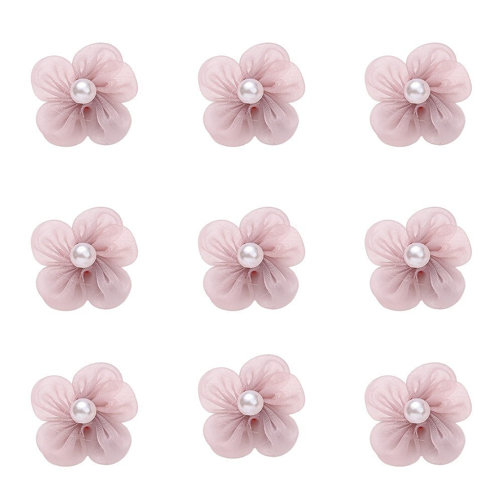 10PCS 23mm Fabric Five-Petal Flower Embellishment Set