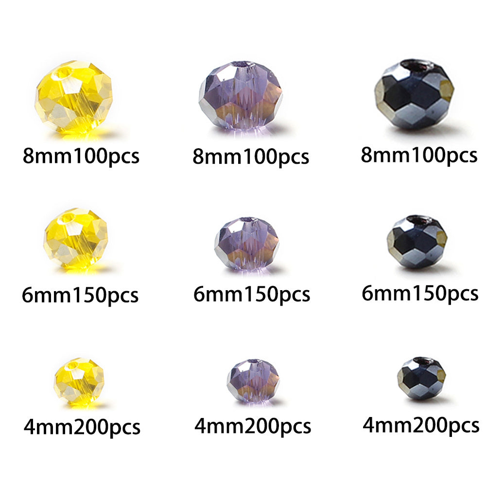 1349pcs Halloween Artificial Crystal Beads Mix Random Orange Black Purple