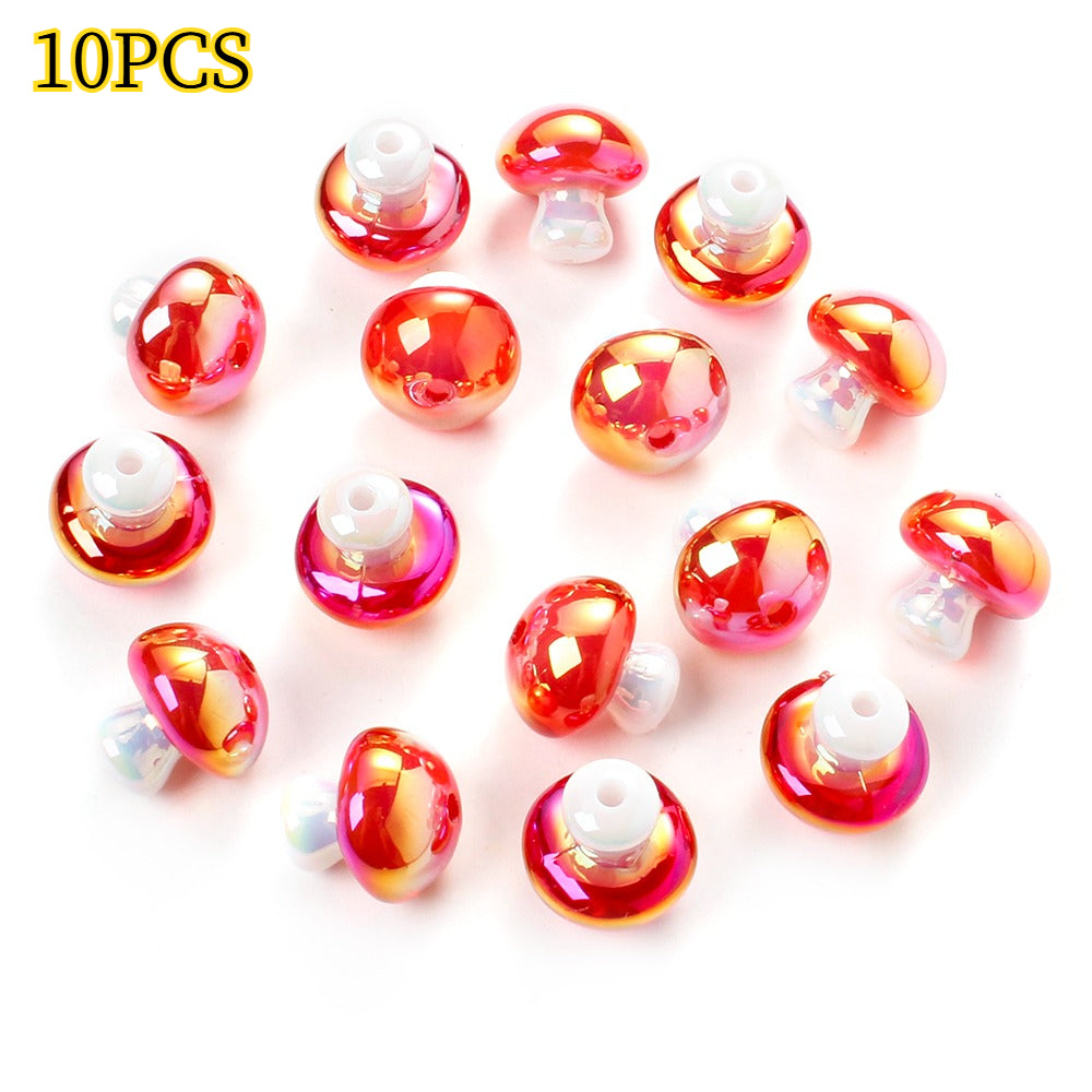 Red Mushroom Acrylic Beads