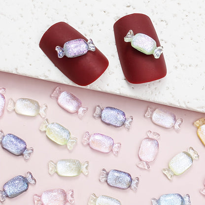 100PCS 11×5mm Glitter Candy Resin Embellishments