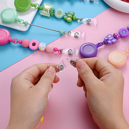 Beadable Retractable Badge Reel Clips