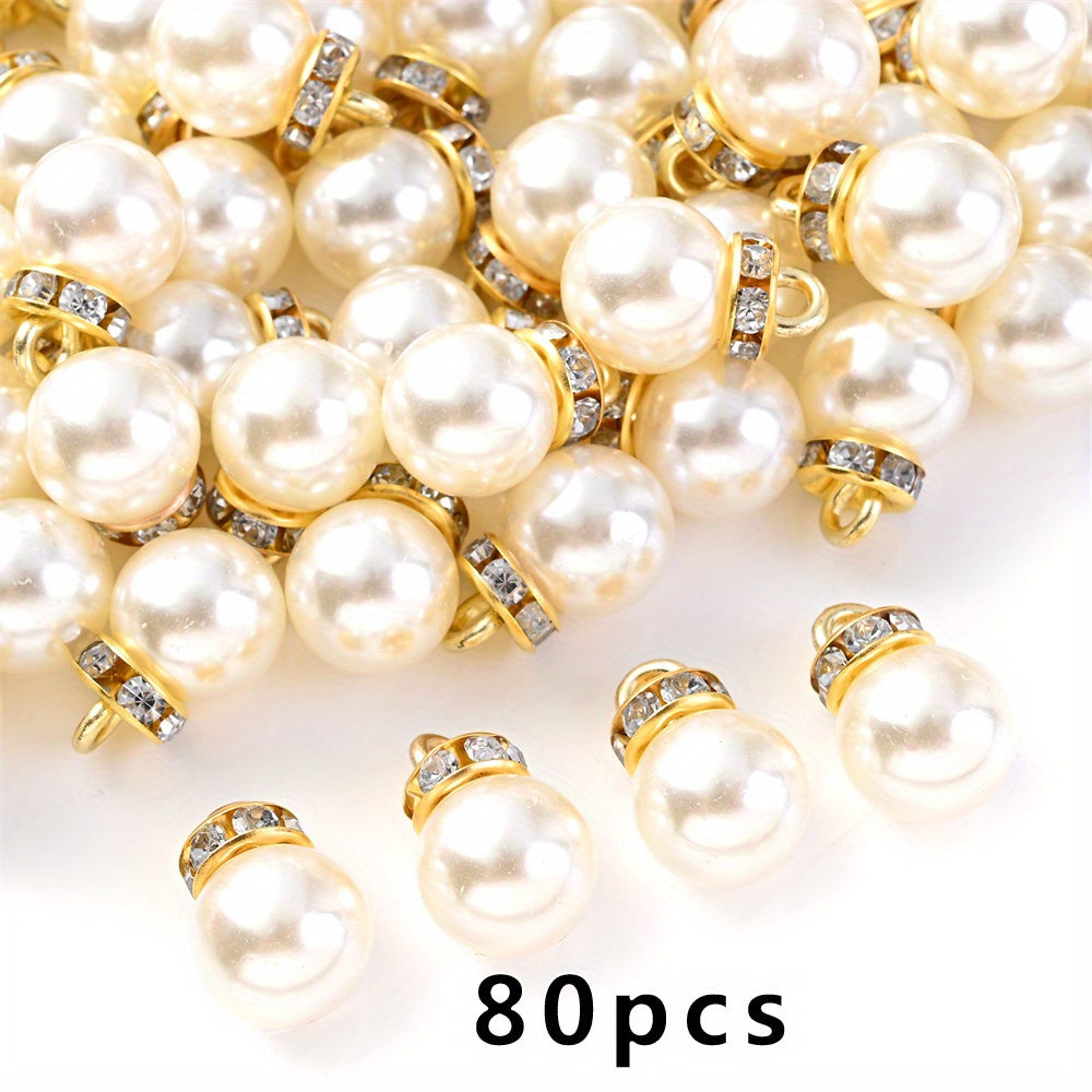 Rhinestone Imitation Pearl Charms