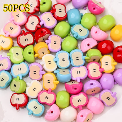 Christmas Red Apple Acrylic Beads