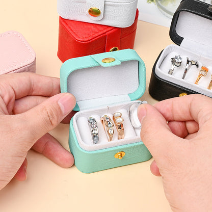 6.5x5x4 cm Portable Faux Leather Jewelry Storage Box