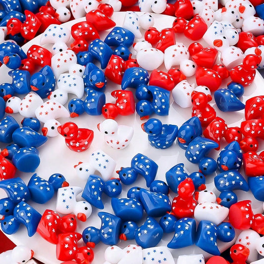 Patriotic Resin Duck Flatback Charms