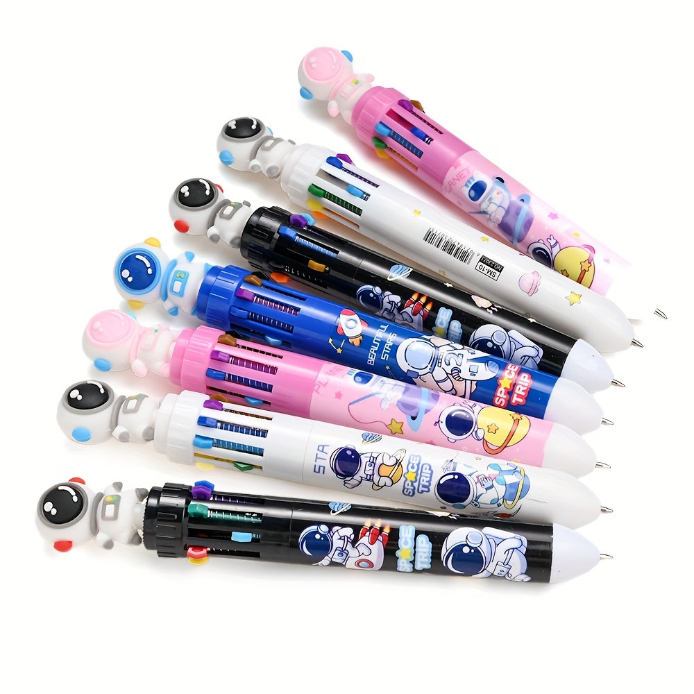 10-Piece 10-in-1 Colorful Astronaut Ballpoint Pens