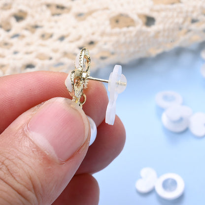 White Shell Pattern Earring Backs