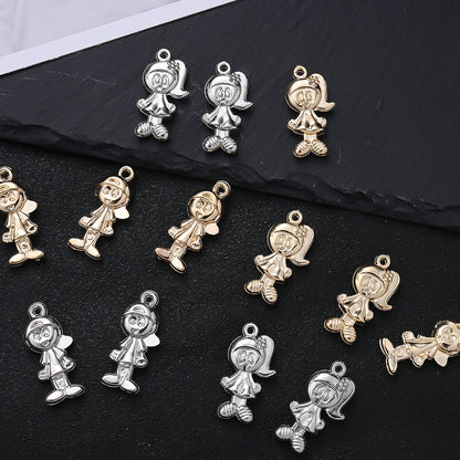 20PCS Gold & Silver CCB 3D Cartoon Boy & Girl Pendants