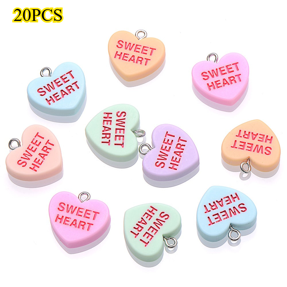 Sweet Heart Resin Pendants