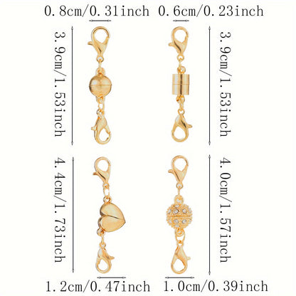 16-Piece Gold & Silver Magnetic Jewelry Clasps