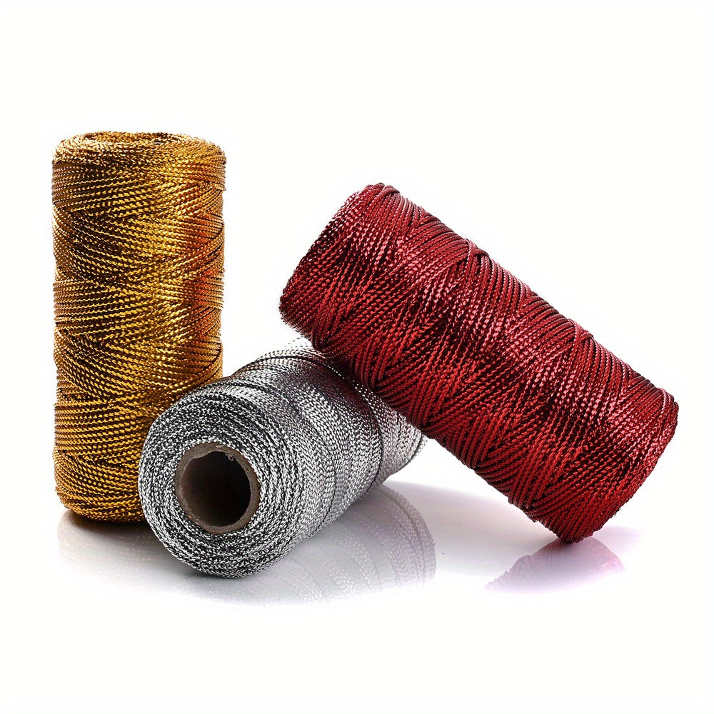 Gold Silver Red Braided Thread