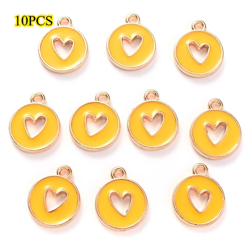 Valentine's Day Round Openwork Heart Alloy Charms