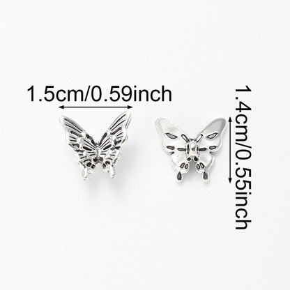 20PCS Retro Silver-Tone Hollow Butterfly Charms