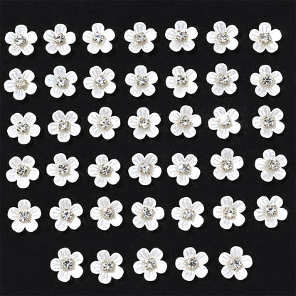 White Rhinestone Five-Petal Flower Patches