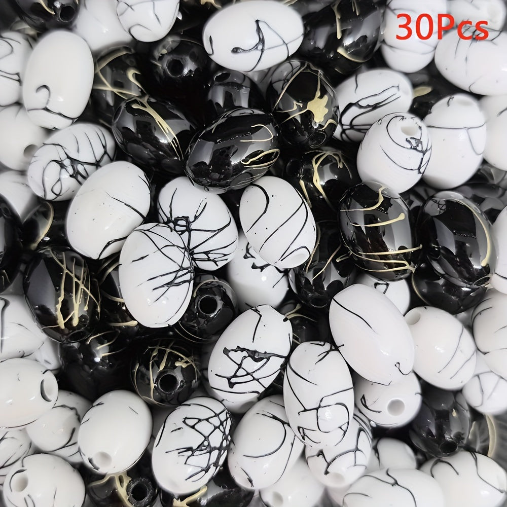 Black Gold Silk Thread Acrylic Beads
