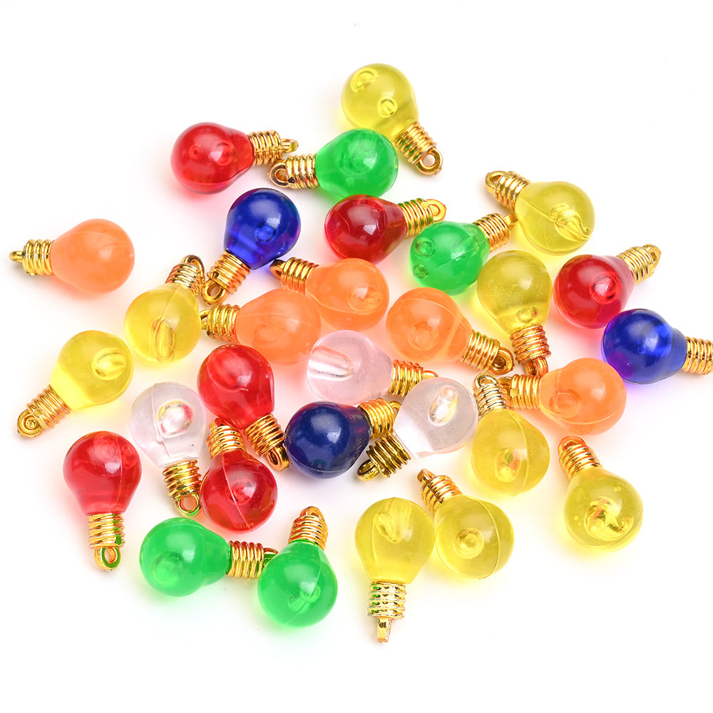 10PCS 6–28mm Light Bulb Shape Resin Pendant Set