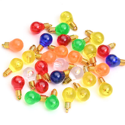 10PCS 6–28mm Light Bulb Shape Resin Pendant Set