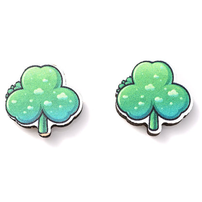 Green Lucky Stud Earrings