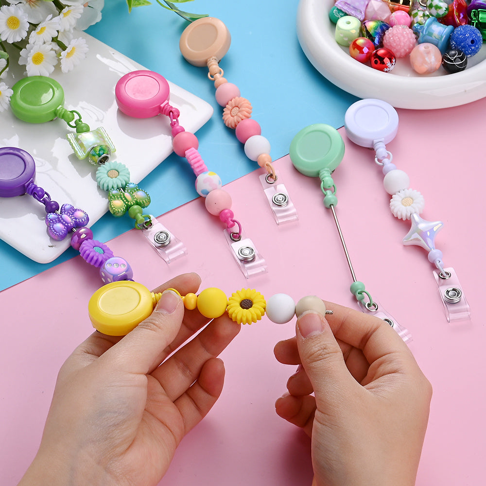Beadable Retractable Badge Reel Clips