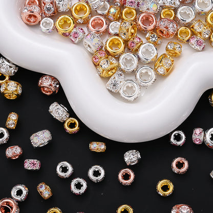 Golden AB Rhinestone Spacer Beads