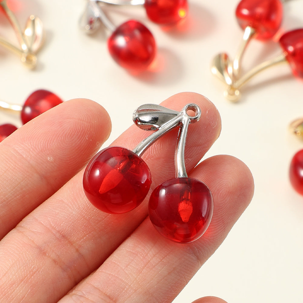 2PCS Fruit Cherry Fashion Pendant Set