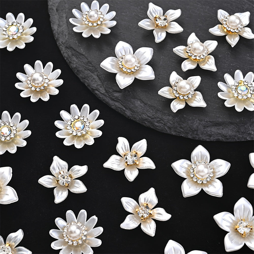 White Flower Acrylic Patches