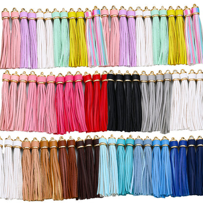 11 cm Rainbow PU Leather Tassel Charm Set