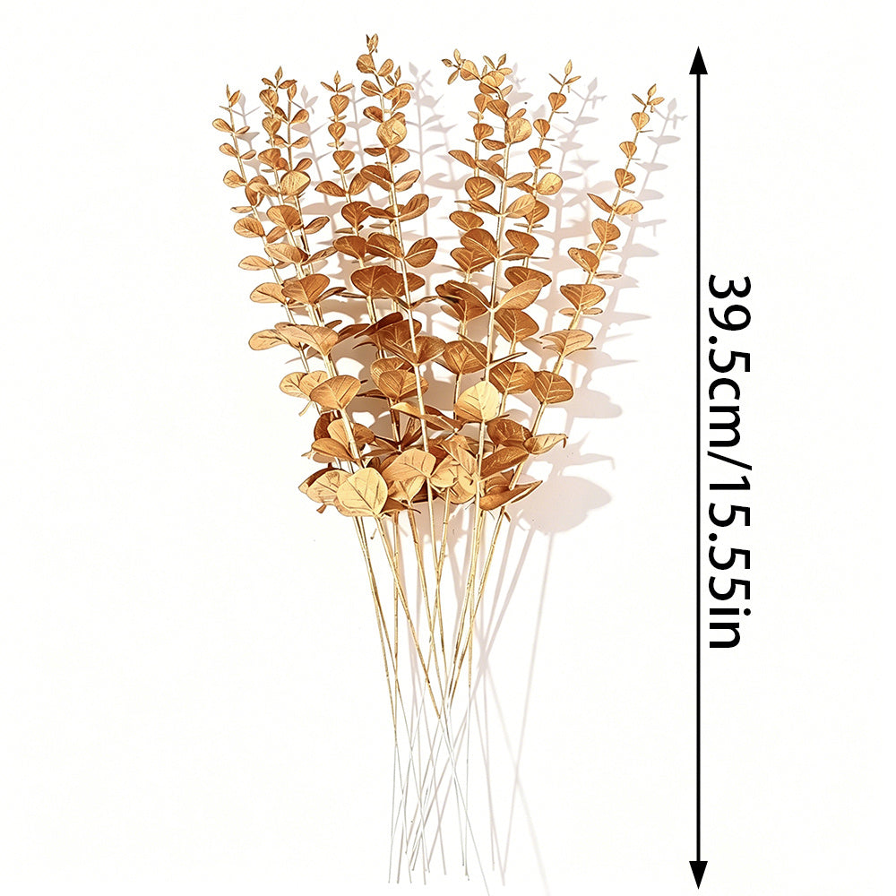 Golden Artificial Eucalyptus Branches