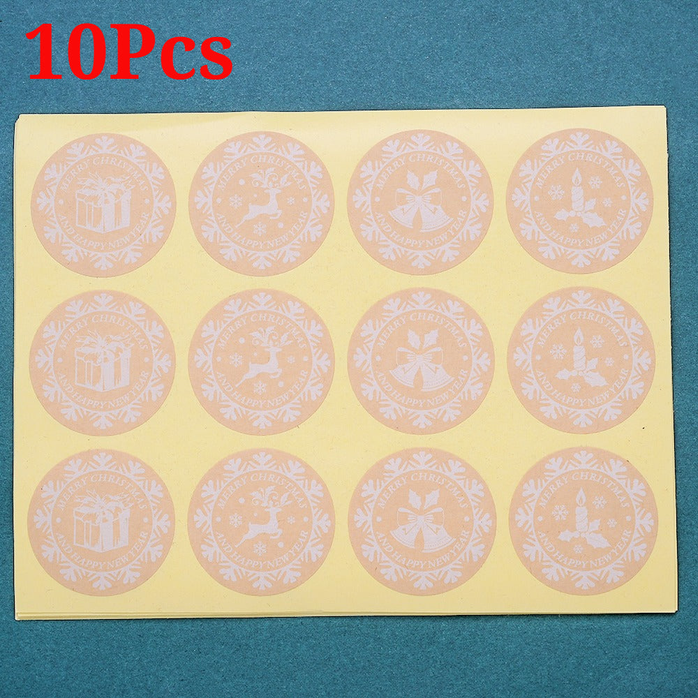 Santa Snowflake Round Stickers