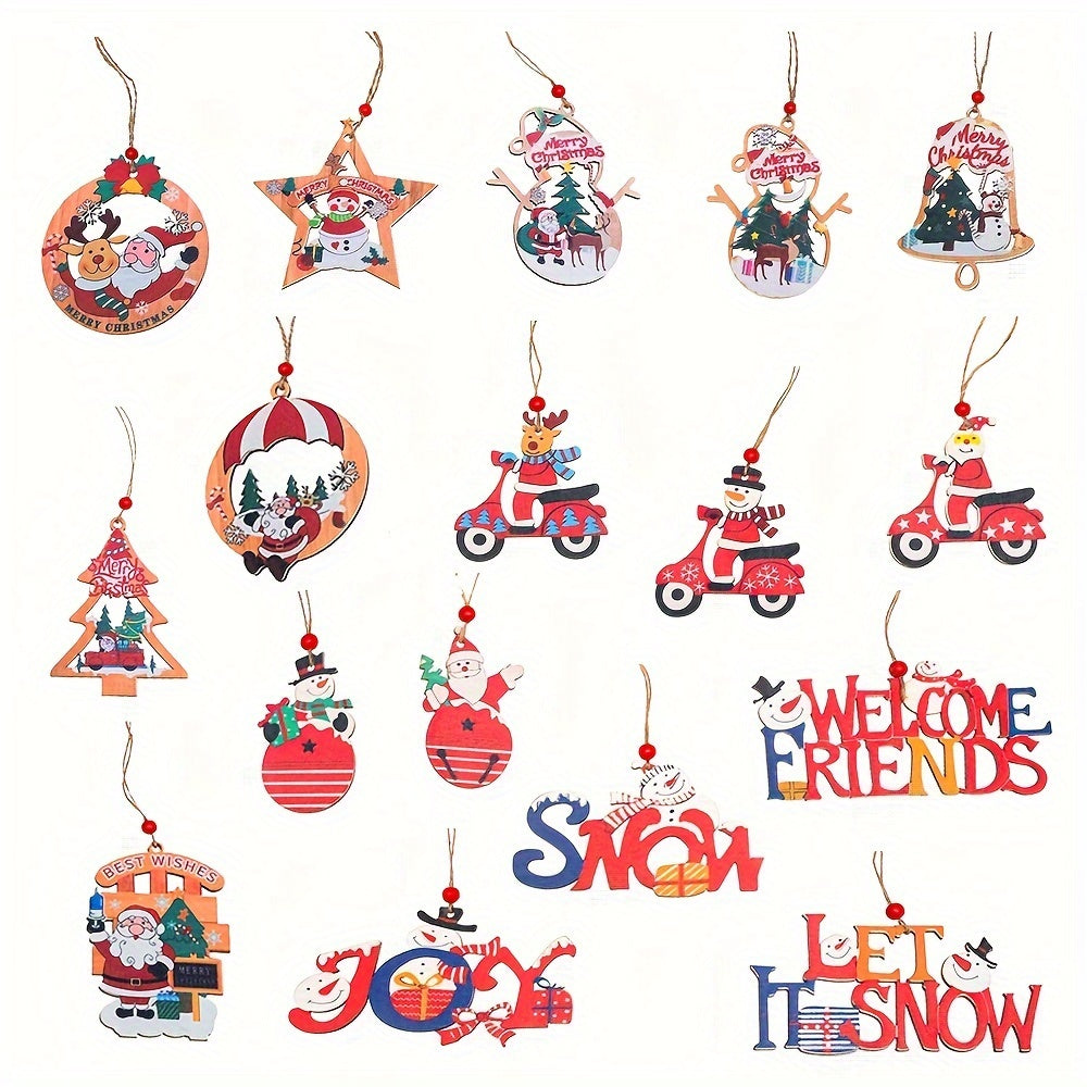 Wooden Merry Christmas Decorative Pendant