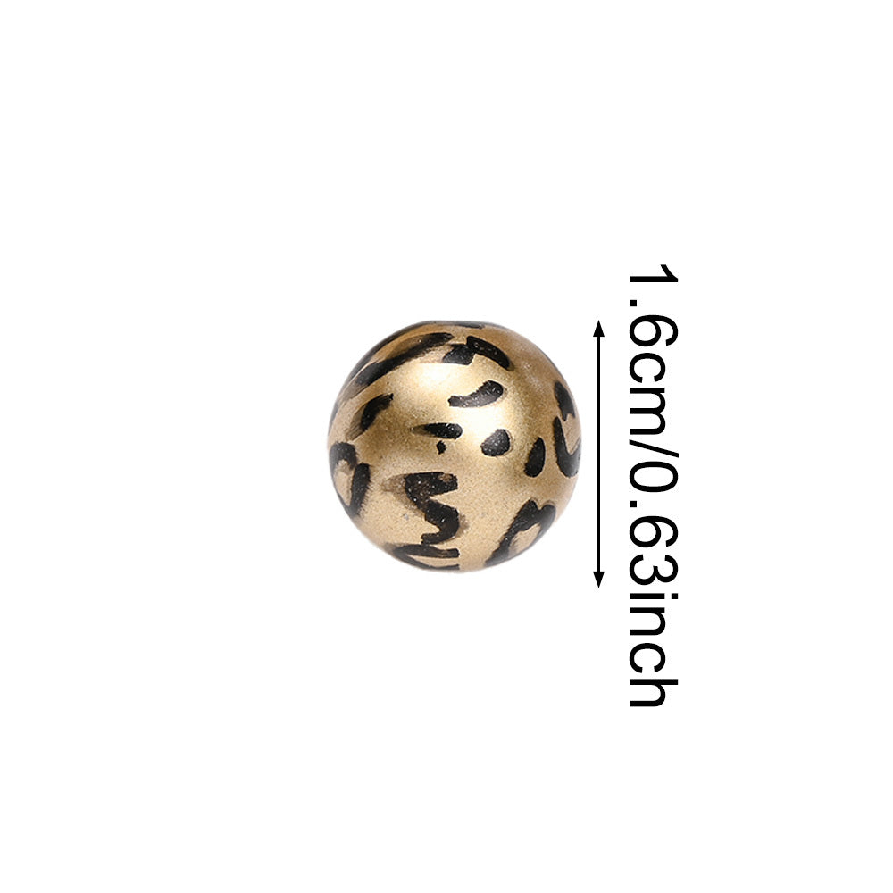 10pcs/lot 16mm Random Leopard Print Acrylic Beads