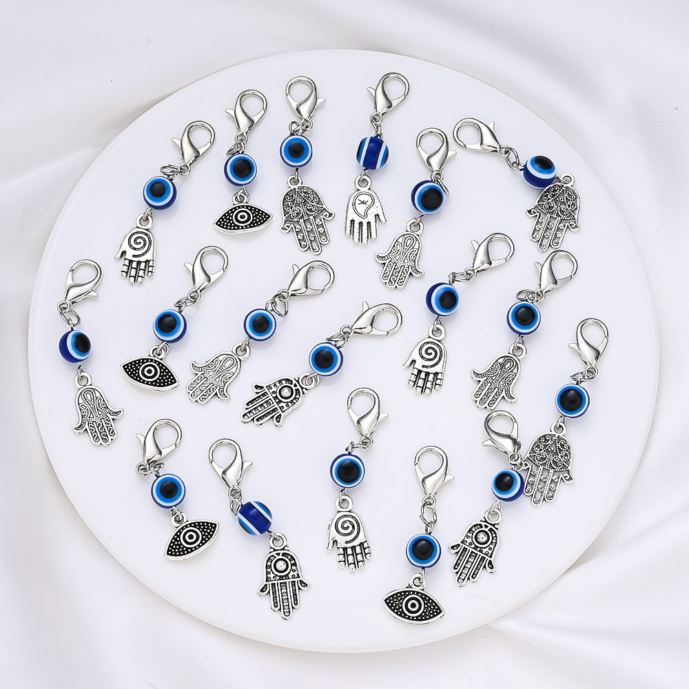 Evil Eye and Hamsa Enamel Pendant Charms