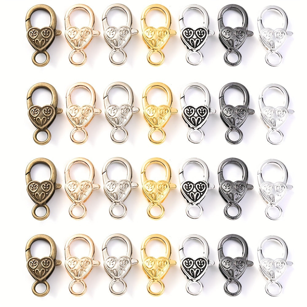 Peach Heart Alloy Lobster Clasps