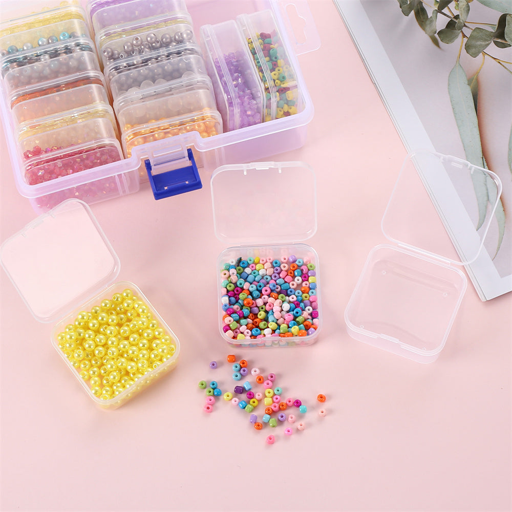 14-Piece Transparent Plastic Jewelry Storage Box Set
