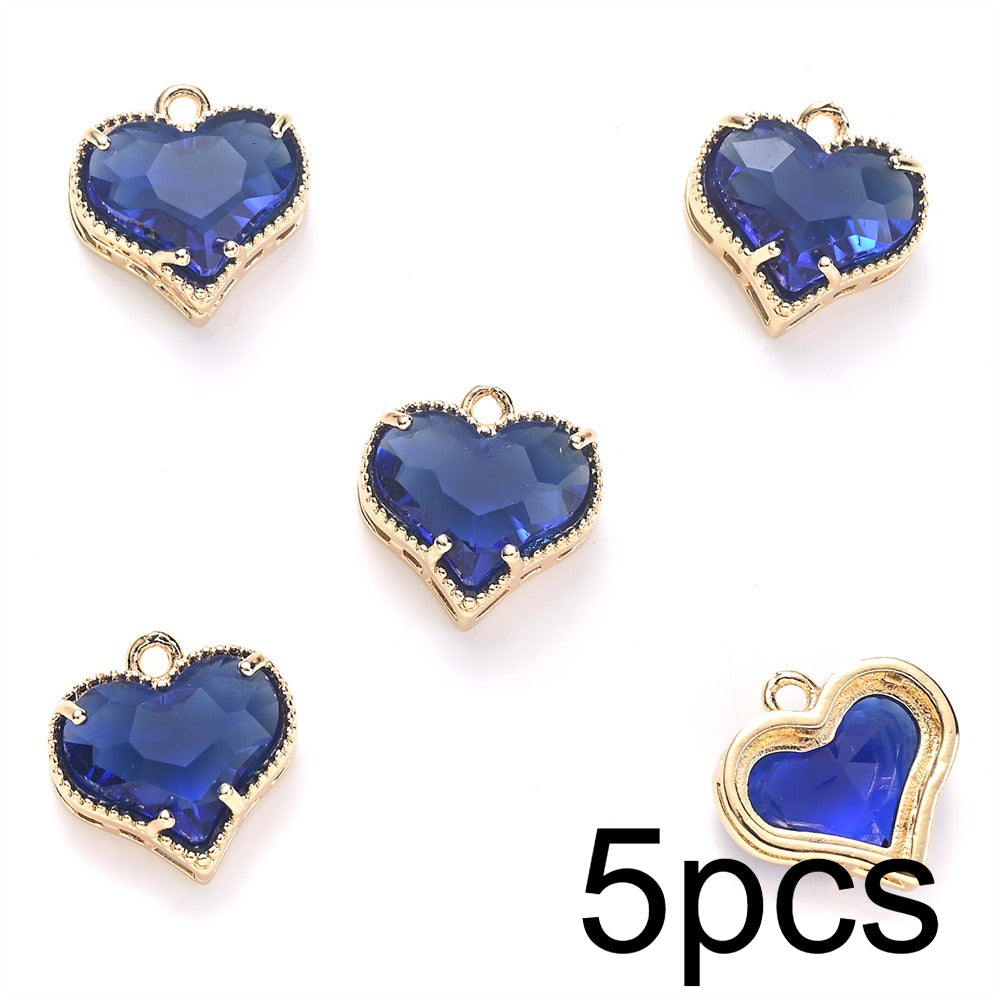 Faceted Heart Rhinestone Pendants