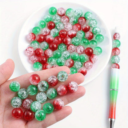 Christmas Gradient Crackle Acrylic Beads