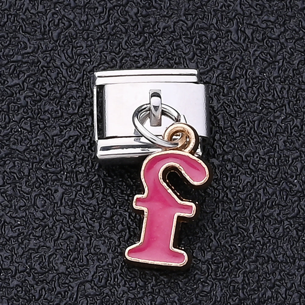 1PC A-Z English Letter Charm Link Set for 9mm Bracelets