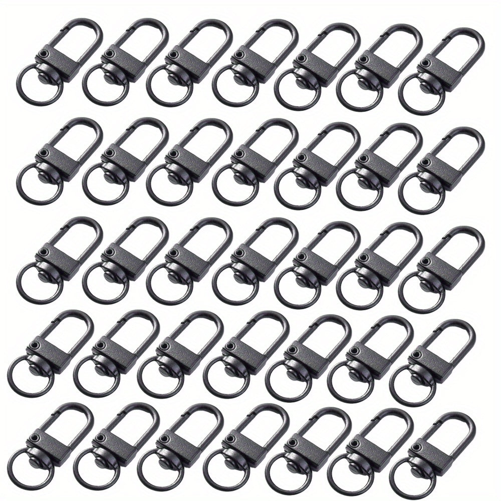 50-Piece Black Metal Swivel Lobster Clasp Set