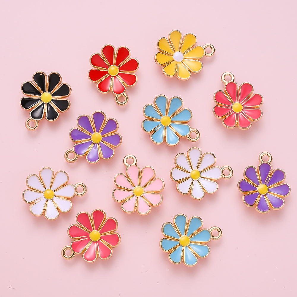 Colorful Daisy Flower Pendant Charms