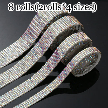 Self-Adhesive Rhinestone Trim Ribbon Set