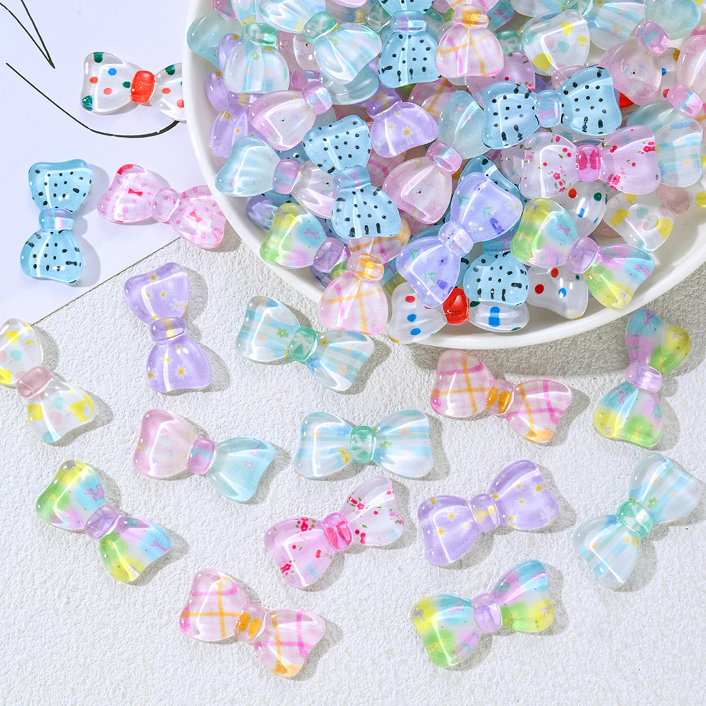 Resin Bow Tie Flatback Beads